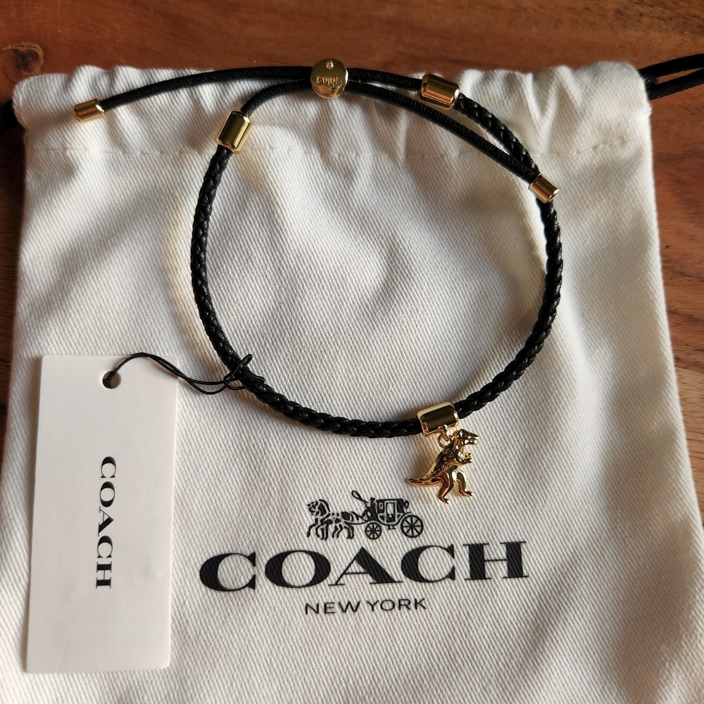 Coach adjustable leather bracelet